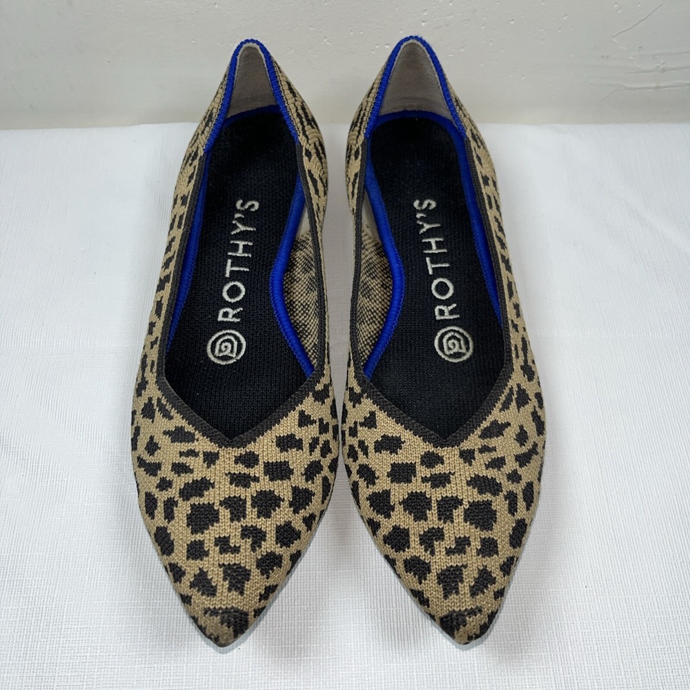 Rothys Women's The Point Leopard Print Retired Ballet Flats Comfort Shoes Sz 5.5 - Picture 3 of 15